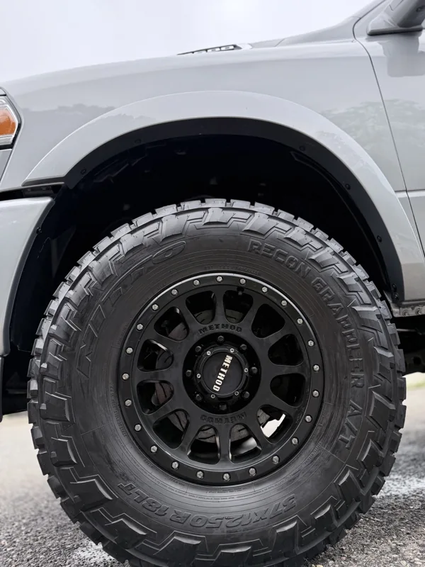 Ram truck wheel and tire finish